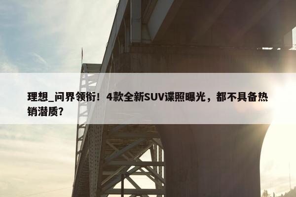 理想_问界领衔！4款全新SUV谍照曝光，都不具备热销潜质？