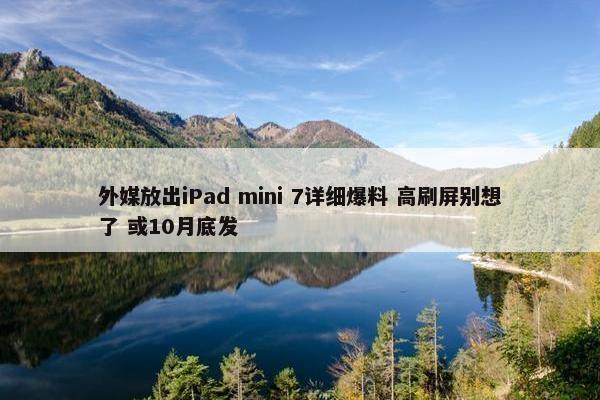 外媒放出iPad mini 7详细爆料 高刷屏别想了 或10月底发