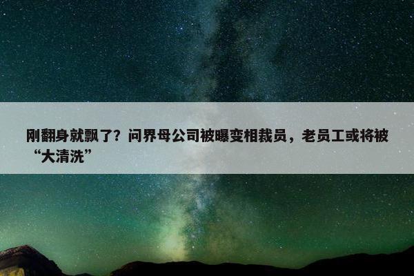 刚翻身就飘了？问界母公司被曝变相裁员，老员工或将被“大清洗”