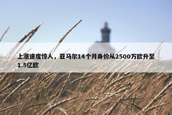 上涨速度惊人，亚马尔14个月身价从2500万欧升至1.5亿欧