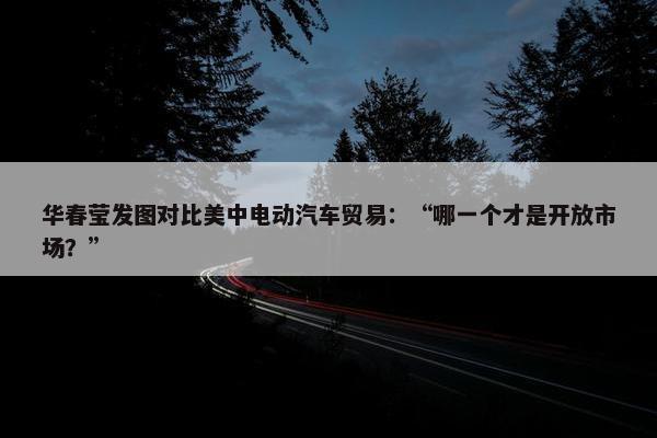 华春莹发图对比美中电动汽车贸易：“哪一个才是开放市场？”