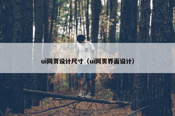 ui网页设计尺寸（ui网页界面设计）