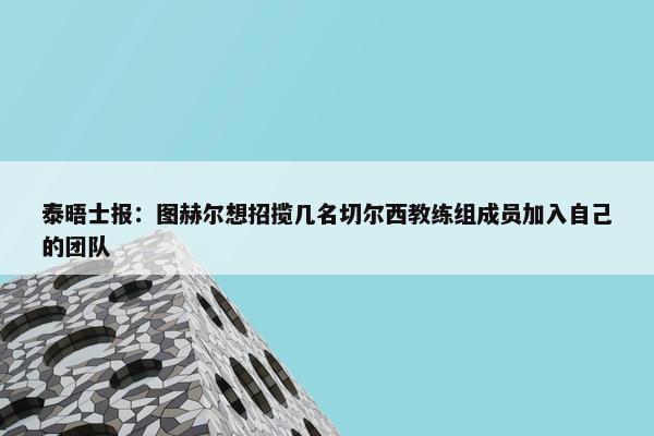 泰晤士报：图赫尔想招揽几名切尔西教练组成员加入自己的团队