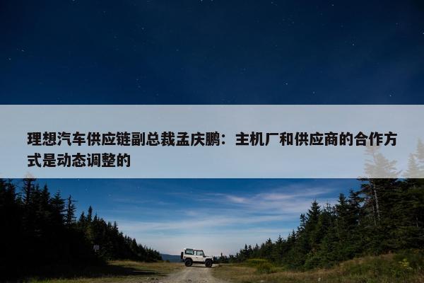 理想汽车供应链副总裁孟庆鹏：主机厂和供应商的合作方式是动态调整的