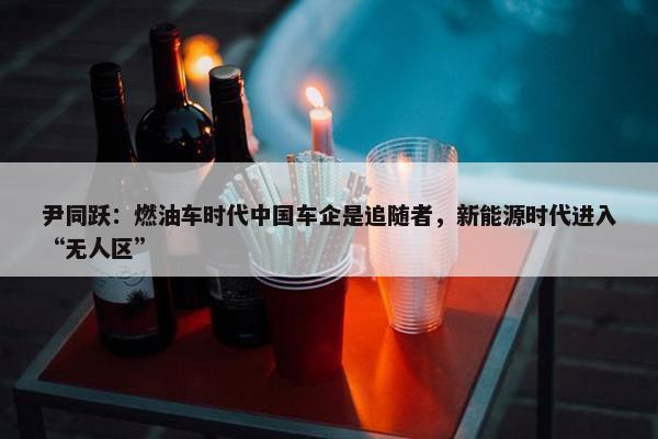 尹同跃：燃油车时代中国车企是追随者，新能源时代进入“无人区”