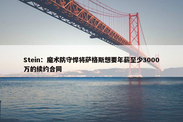 Stein：魔术防守悍将萨格斯想要年薪至少3000万的续约合同