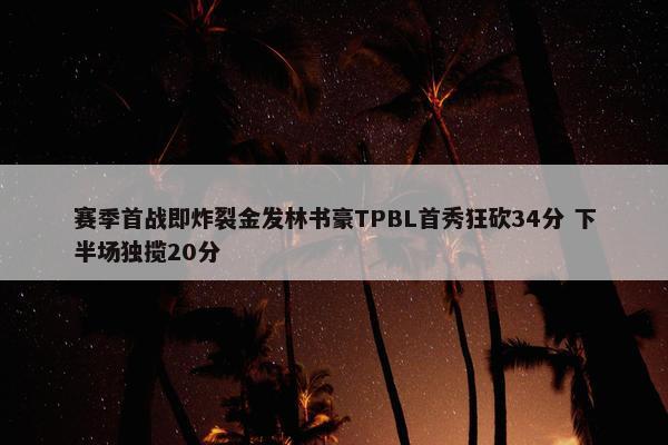 赛季首战即炸裂金发林书豪TPBL首秀狂砍34分 下半场独揽20分