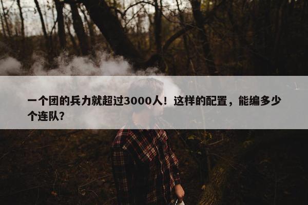 一个团的兵力就超过3000人！这样的配置，能编多少个连队？