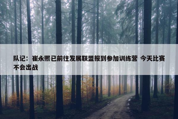 队记：崔永熙已前往发展联盟报到参加训练营 今天比赛不会出战