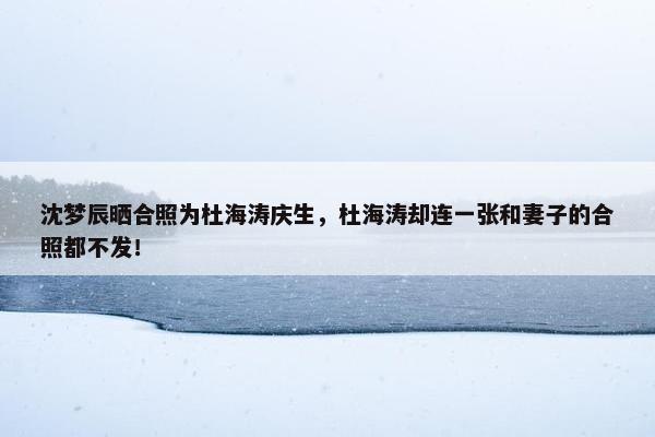 沈梦辰晒合照为杜海涛庆生，杜海涛却连一张和妻子的合照都不发！