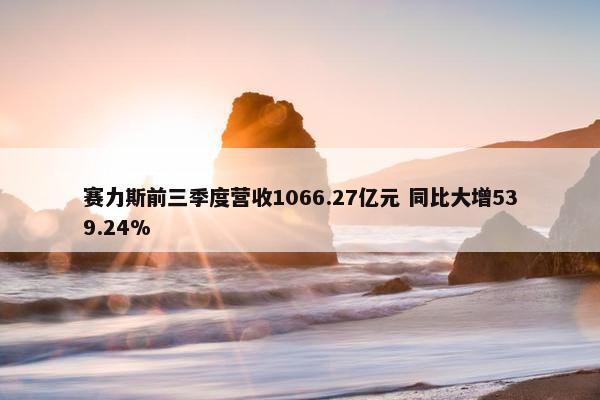 赛力斯前三季度营收1066.27亿元 同比大增539.24%