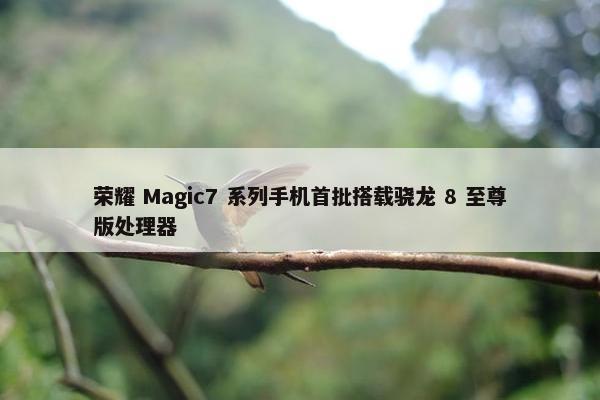 荣耀 Magic7 系列手机首批搭载骁龙 8 至尊版处理器