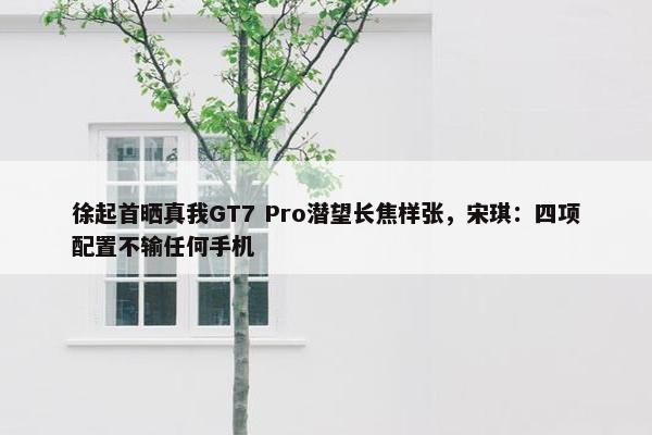 徐起首晒真我GT7 Pro潜望长焦样张，宋琪：四项配置不输任何手机