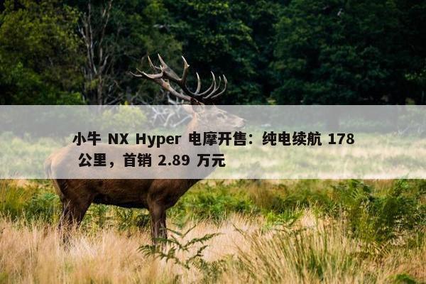 小牛 NX Hyper 电摩开售：纯电续航 178 公里，首销 2.89 万元