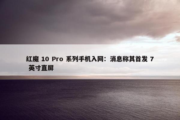 红魔 10 Pro 系列手机入网：消息称其首发 7 英寸直屏