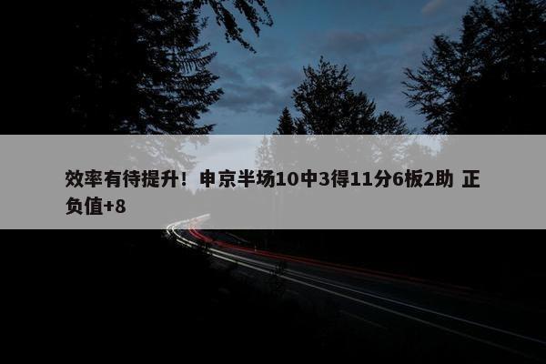 效率有待提升！申京半场10中3得11分6板2助 正负值+8