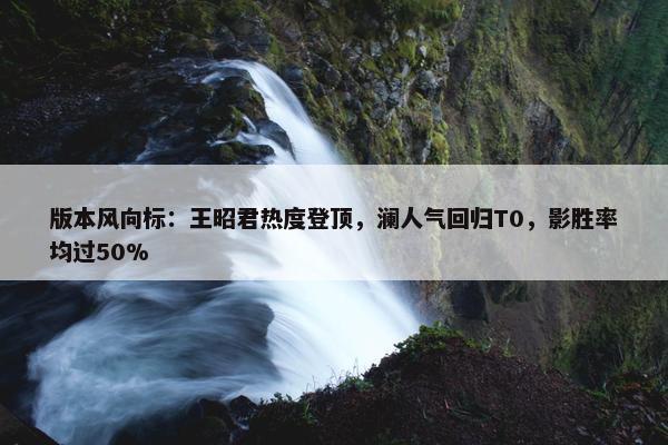 版本风向标：王昭君热度登顶，澜人气回归T0，影胜率均过50%