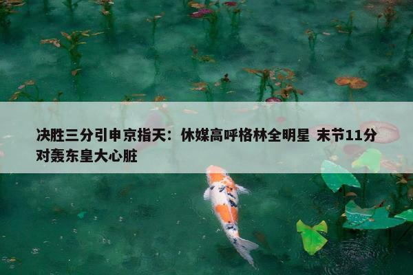 决胜三分引申京指天：休媒高呼格林全明星 末节11分对轰东皇大心脏