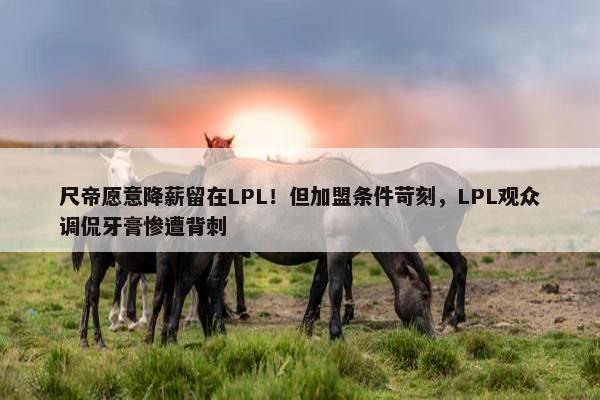 尺帝愿意降薪留在LPL！但加盟条件苛刻，LPL观众调侃牙膏惨遭背刺