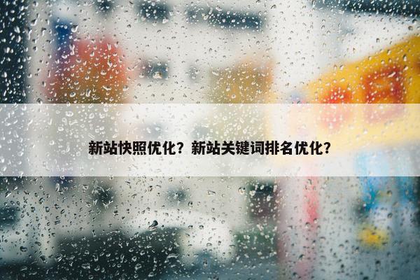 新站快照优化？新站关键词排名优化？