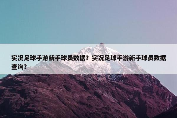 实况足球手游新手球员数据？实况足球手游新手球员数据查询？