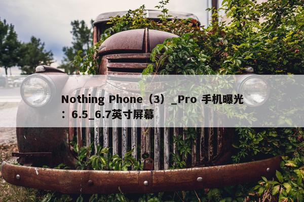 Nothing Phone（3）_Pro 手机曝光：6.5_6.7英寸屏幕