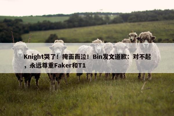 Knight哭了！掩面而泣！Bin发文道歉：对不起，永远尊重Faker和T1