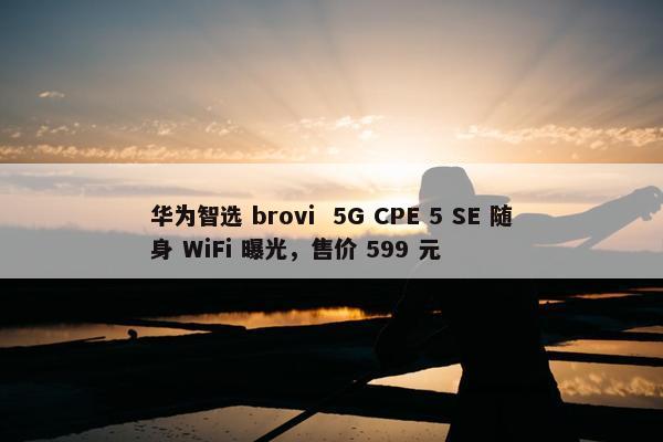 华为智选 brovi  5G CPE 5 SE 随身 WiFi 曝光，售价 599 元