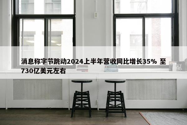 消息称字节跳动2024上半年营收同比增长35% 至730亿美元左右