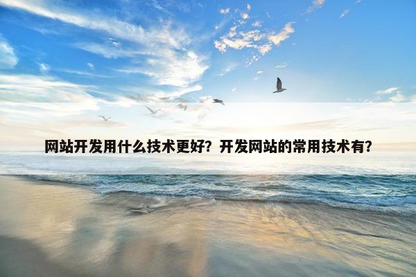 网站开发用什么技术更好？开发网站的常用技术有？