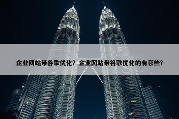 企业网站带谷歌优化？企业网站带谷歌优化的有哪些？