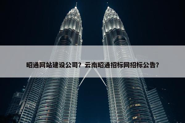 昭通网站建设公司？云南昭通招标网招标公告？