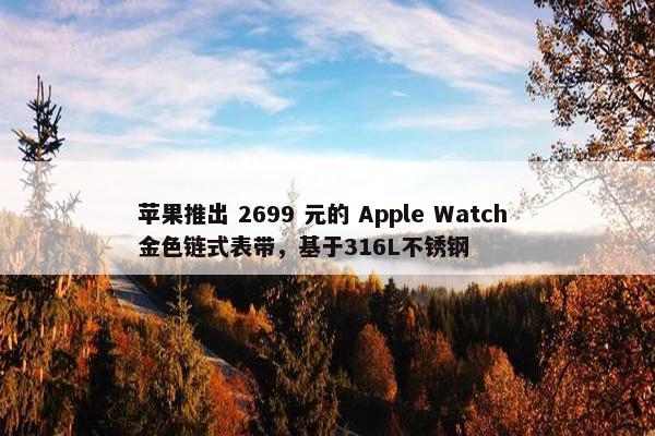 苹果推出 2699 元的 Apple Watch 金色链式表带，基于316L不锈钢