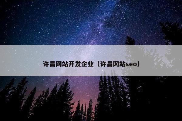 许昌网站开发企业（许昌网站seo）