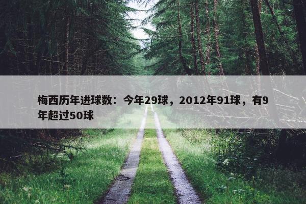 梅西历年进球数：今年29球，2012年91球，有9年超过50球