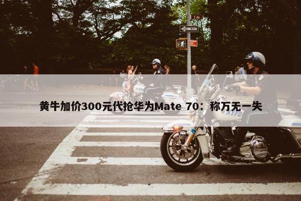 黄牛加价300元代抢华为Mate 70：称万无一失