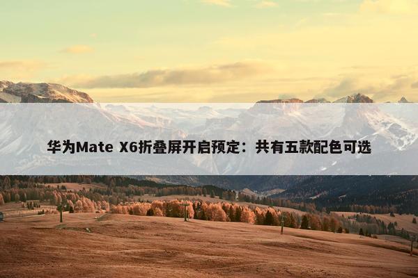 华为Mate X6折叠屏开启预定：共有五款配色可选