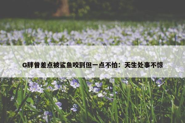 G胖曾差点被鲨鱼咬到但一点不怕：天生处事不惊