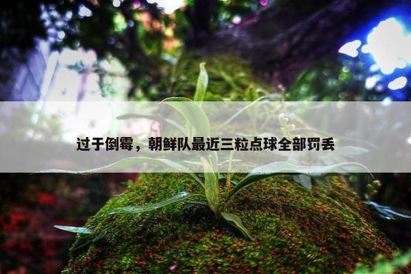 过于倒霉，朝鲜队最近三粒点球全部罚丢