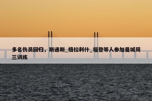 多名伤员回归，斯通斯_格拉利什_福登等人参加曼城周三训练