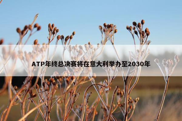 ATP年终总决赛将在意大利举办至2030年