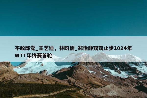 不敌邱党_王艺迪，林昀儒_郑怡静双双止步2024年WTT年终赛首轮