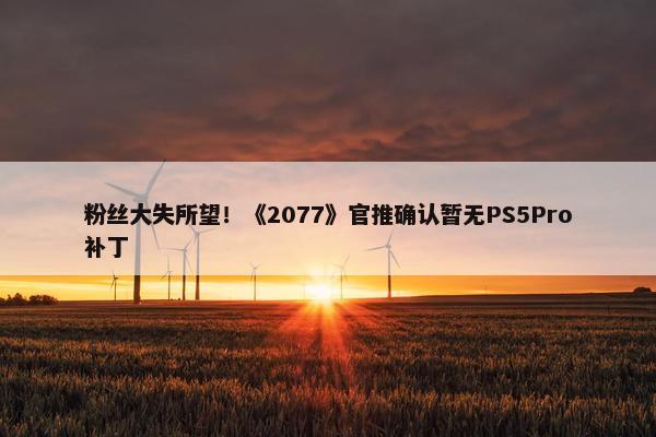 粉丝大失所望！《2077》官推确认暂无PS5Pro补丁