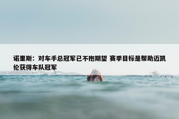 诺里斯：对车手总冠军已不抱期望 赛季目标是帮助迈凯伦获得车队冠军