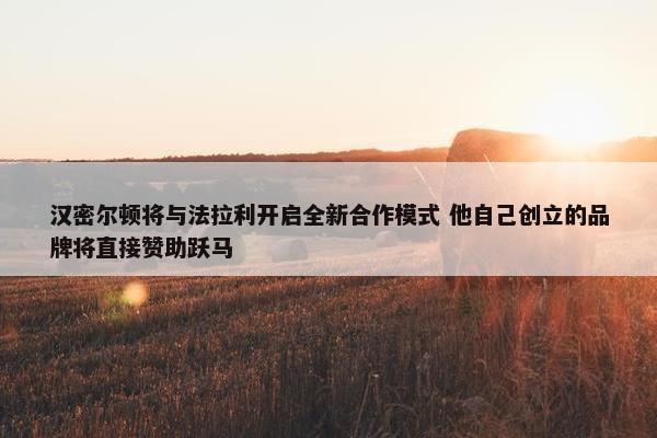 汉密尔顿将与法拉利开启全新合作模式 他自己创立的品牌将直接赞助跃马