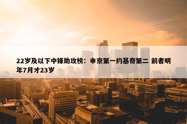 22岁及以下中锋助攻榜：申京第一约基奇第二 前者明年7月才23岁