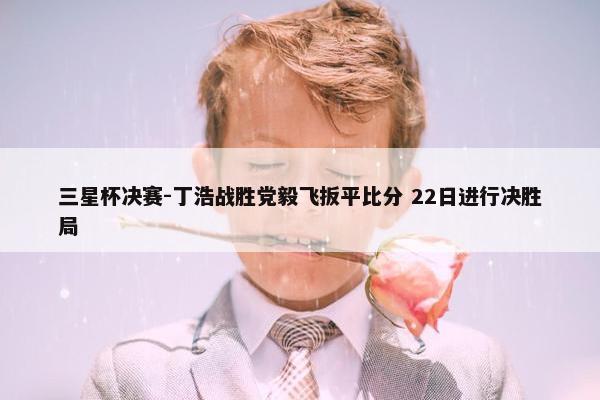 三星杯决赛-丁浩战胜党毅飞扳平比分 22日进行决胜局