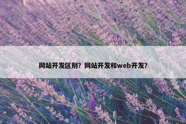 网站开发区别？网站开发和web开发？