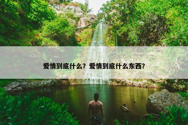 爱情到底什么？爱情到底什么东西？