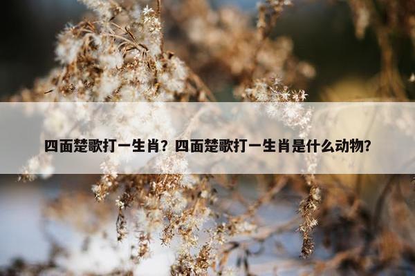 四面楚歌打一生肖？四面楚歌打一生肖是什么动物？